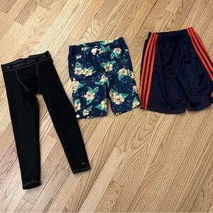 Lot of 3 boys shorts and legging bottoms size 5 to 7